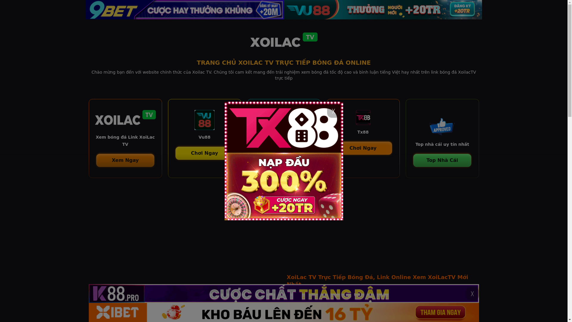 website screenshot of https://xoilac-landing2.pages.dev/