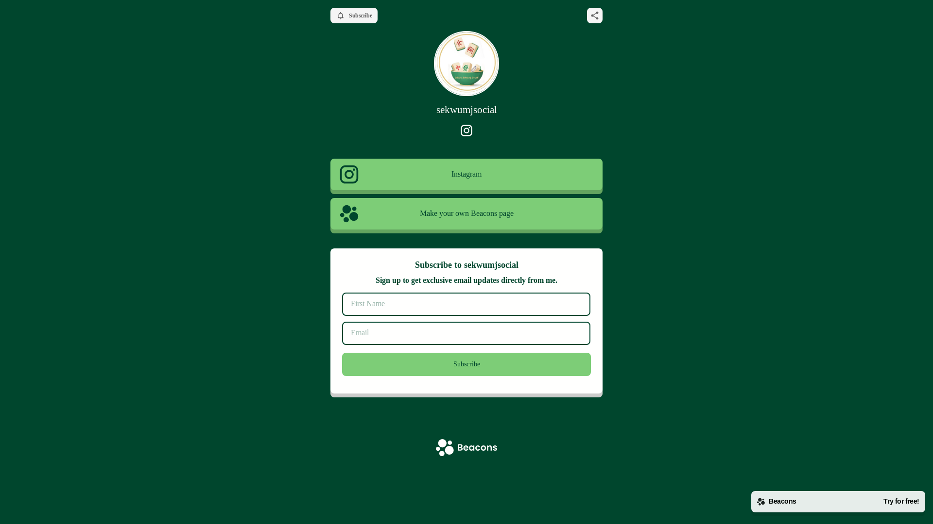 website screenshot of https://sekwumjsocial.com/
