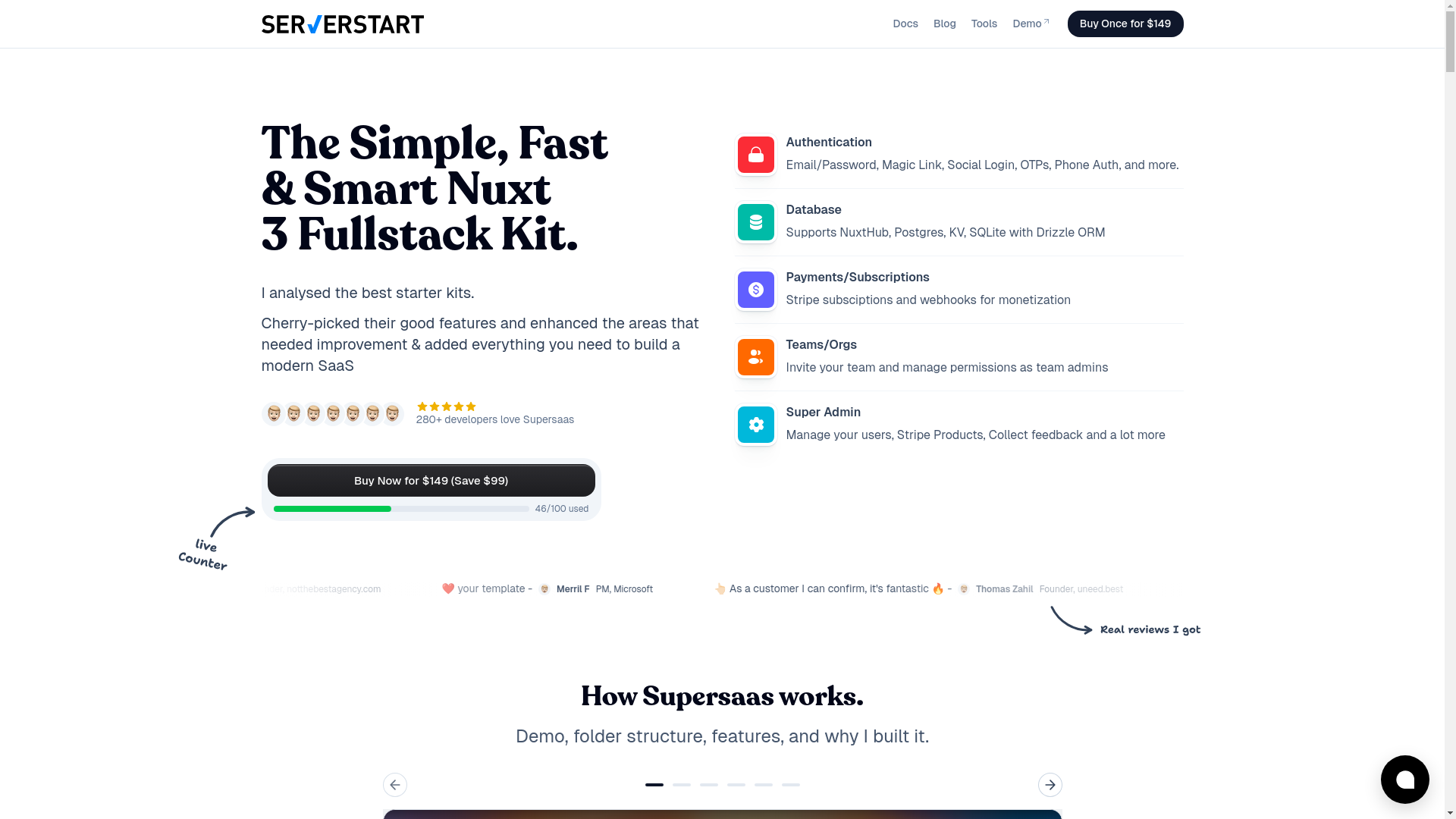 website screenshot of https://serverstart-web.pages.dev/
