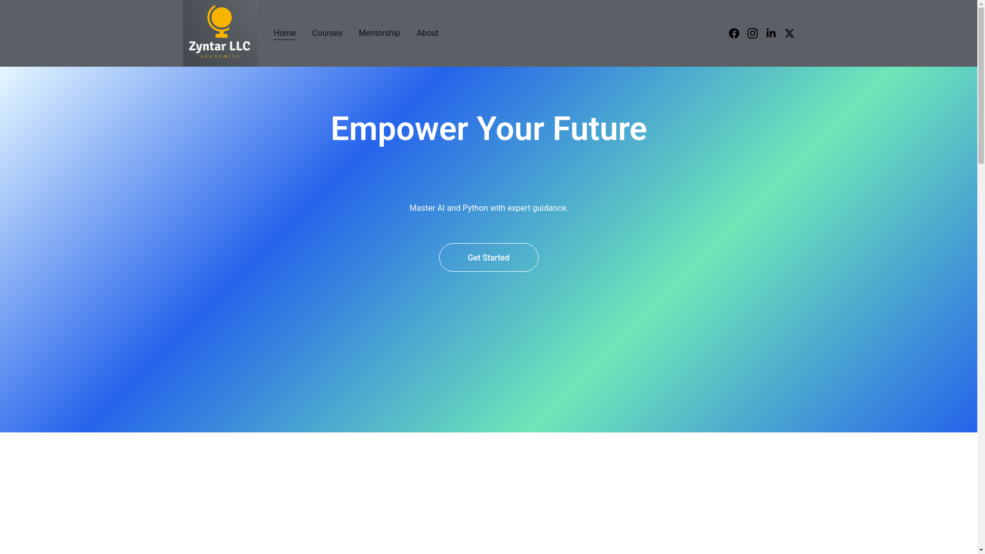website screenshot of https://zyntar.site/