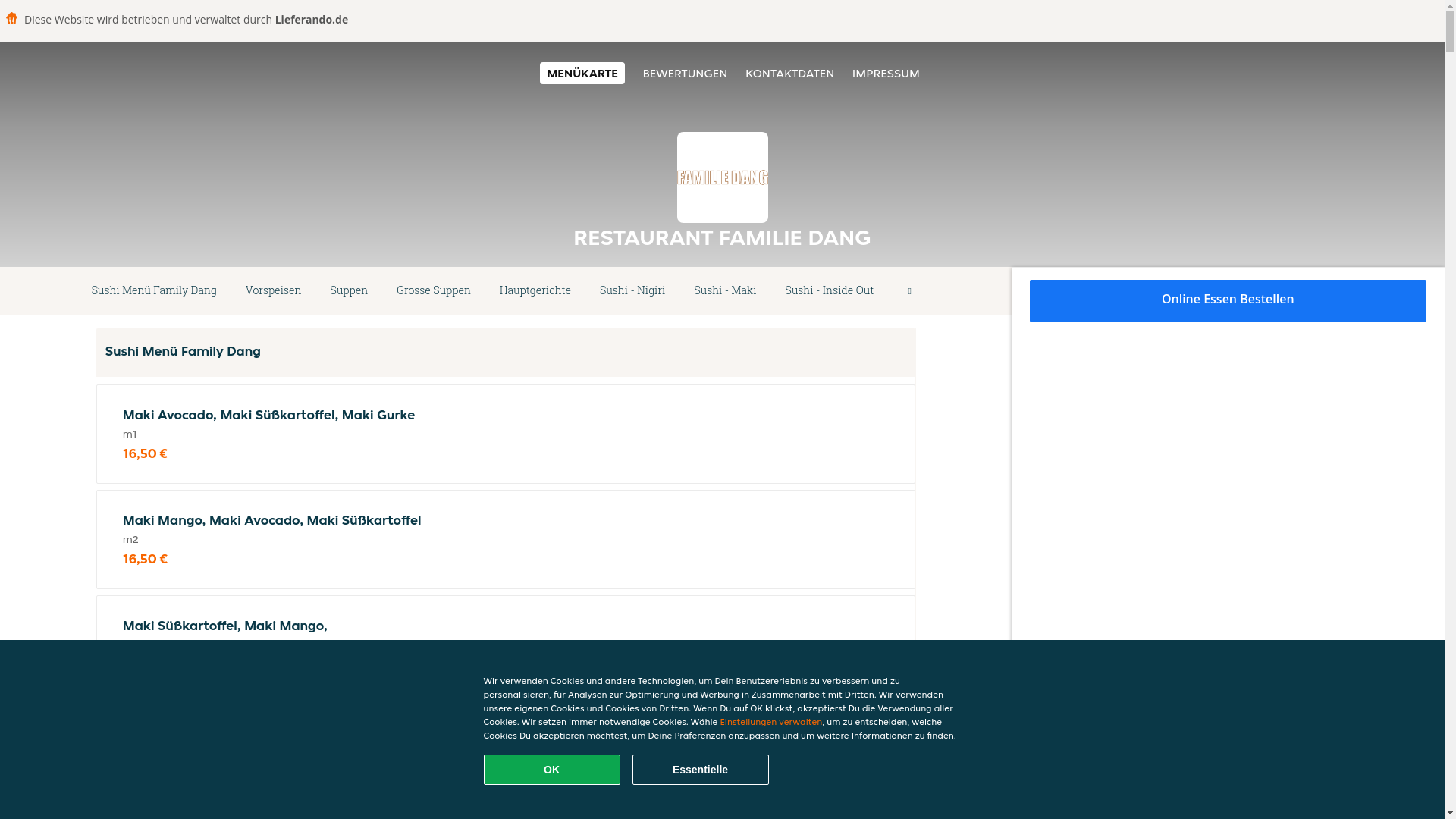 website screenshot of https://restaurantfamiliedang-nurnberg.de/