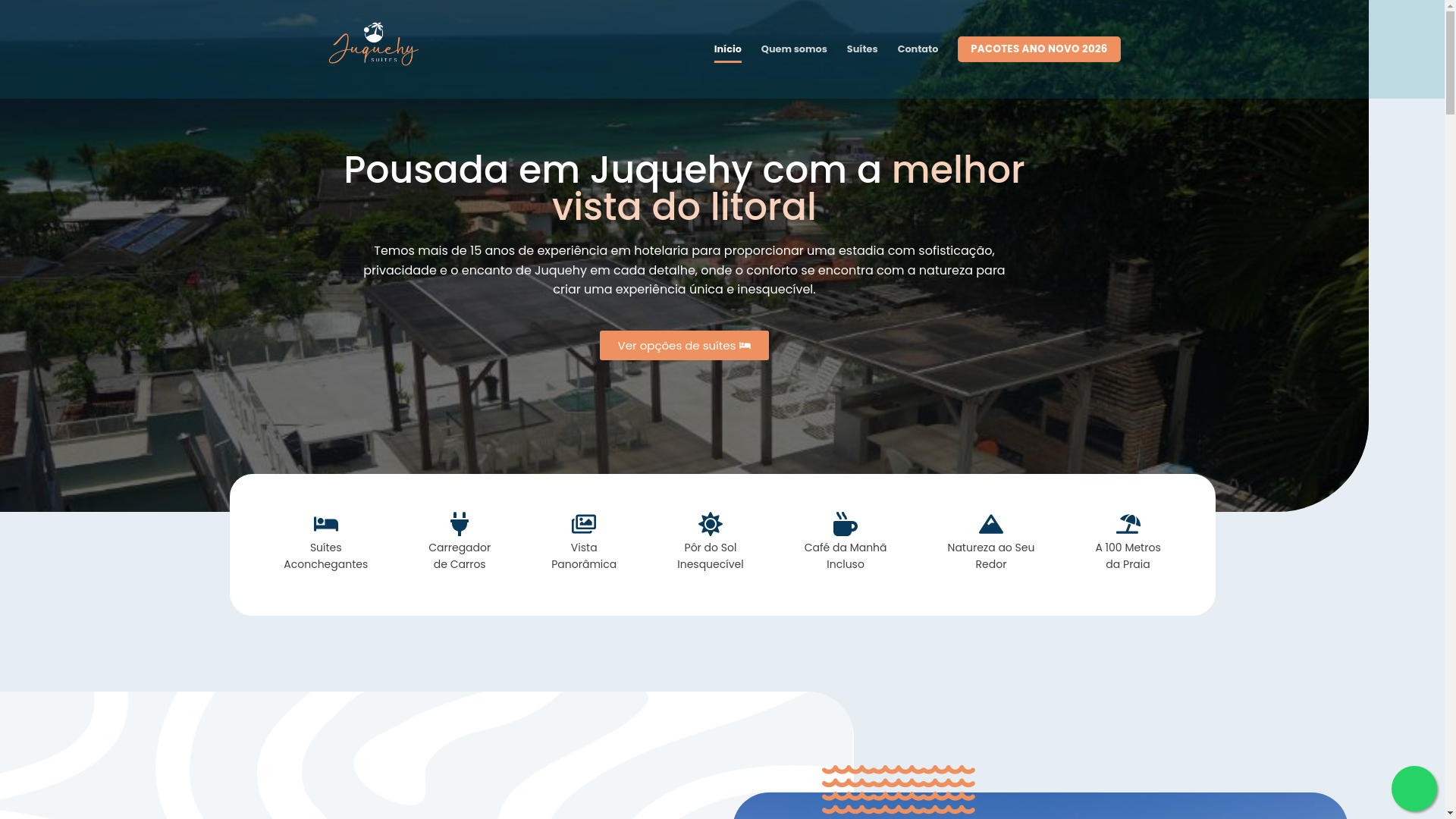 website screenshot of https://suitesjuquehy.com.br/