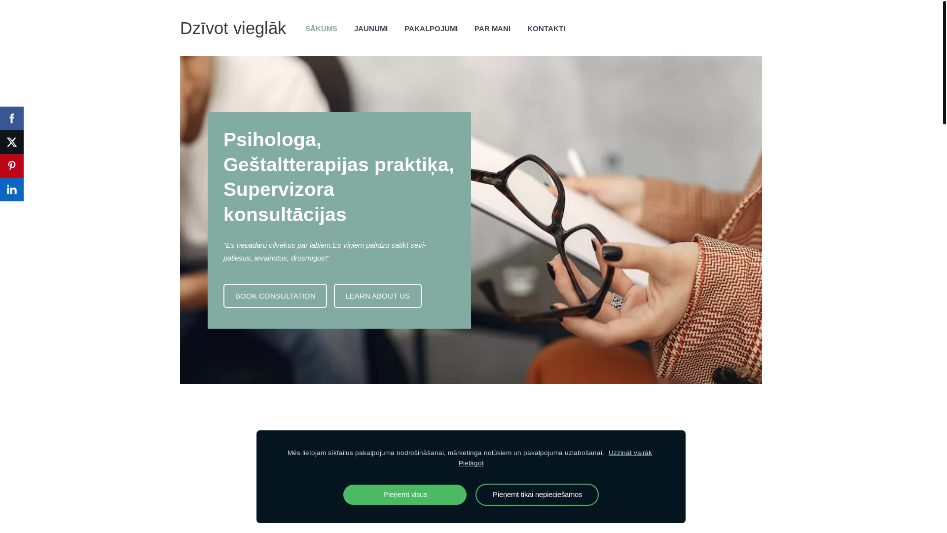 website screenshot of https://dzivotvieglak.com/