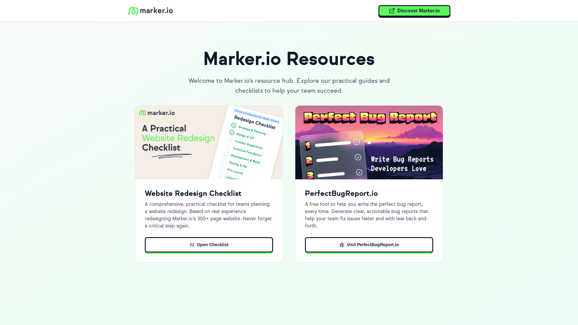 website screenshot of https://resources-marker-io.pages.dev/