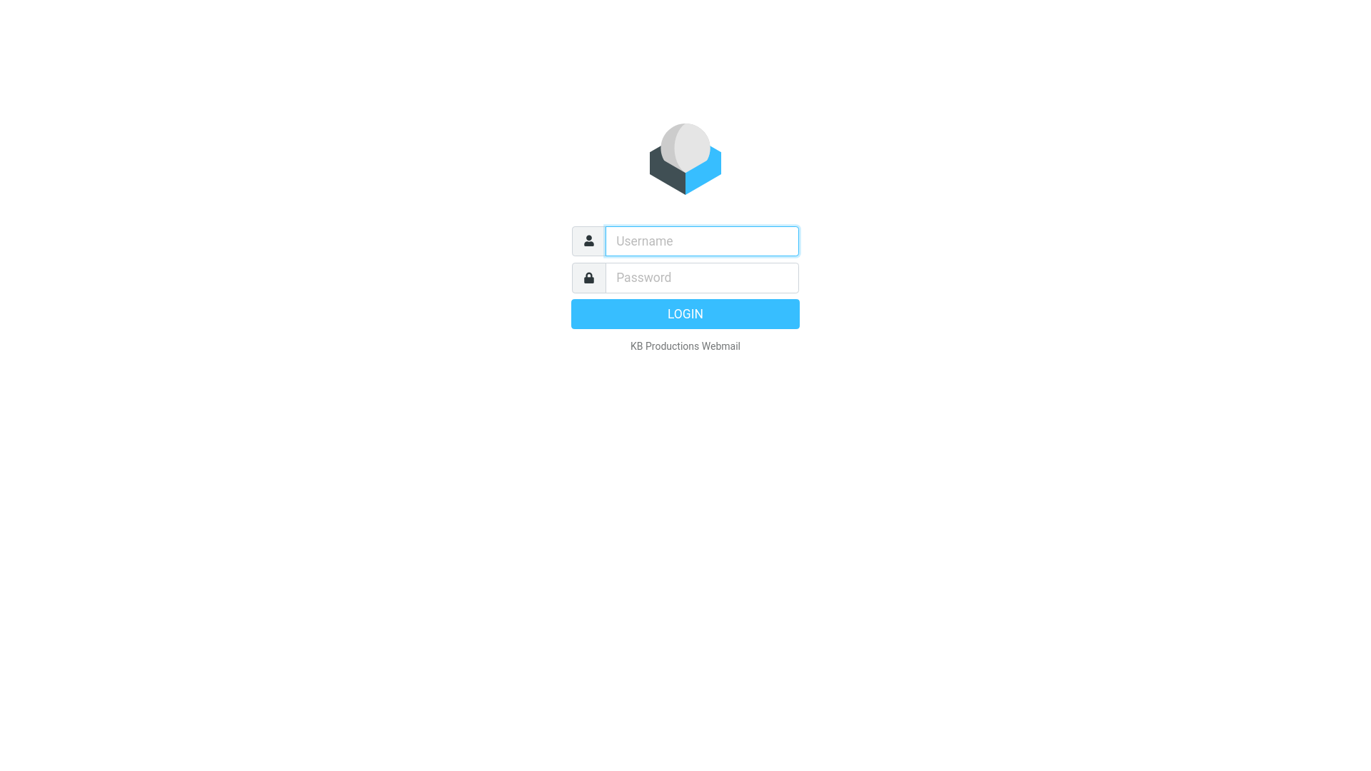 website screenshot of https://webmail.kbproductions.ca/