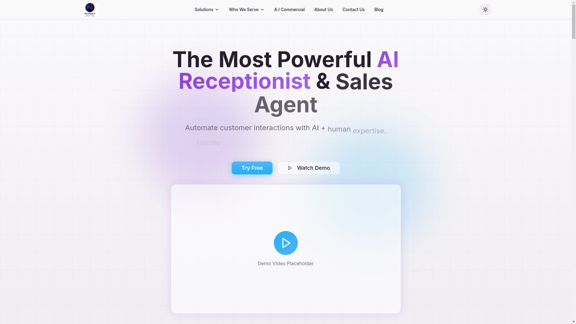 website screenshot of https://netronix.ai/