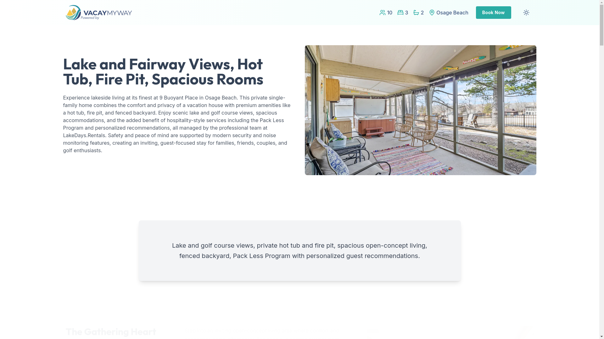 website screenshot of https://lakeozarkviews.house/