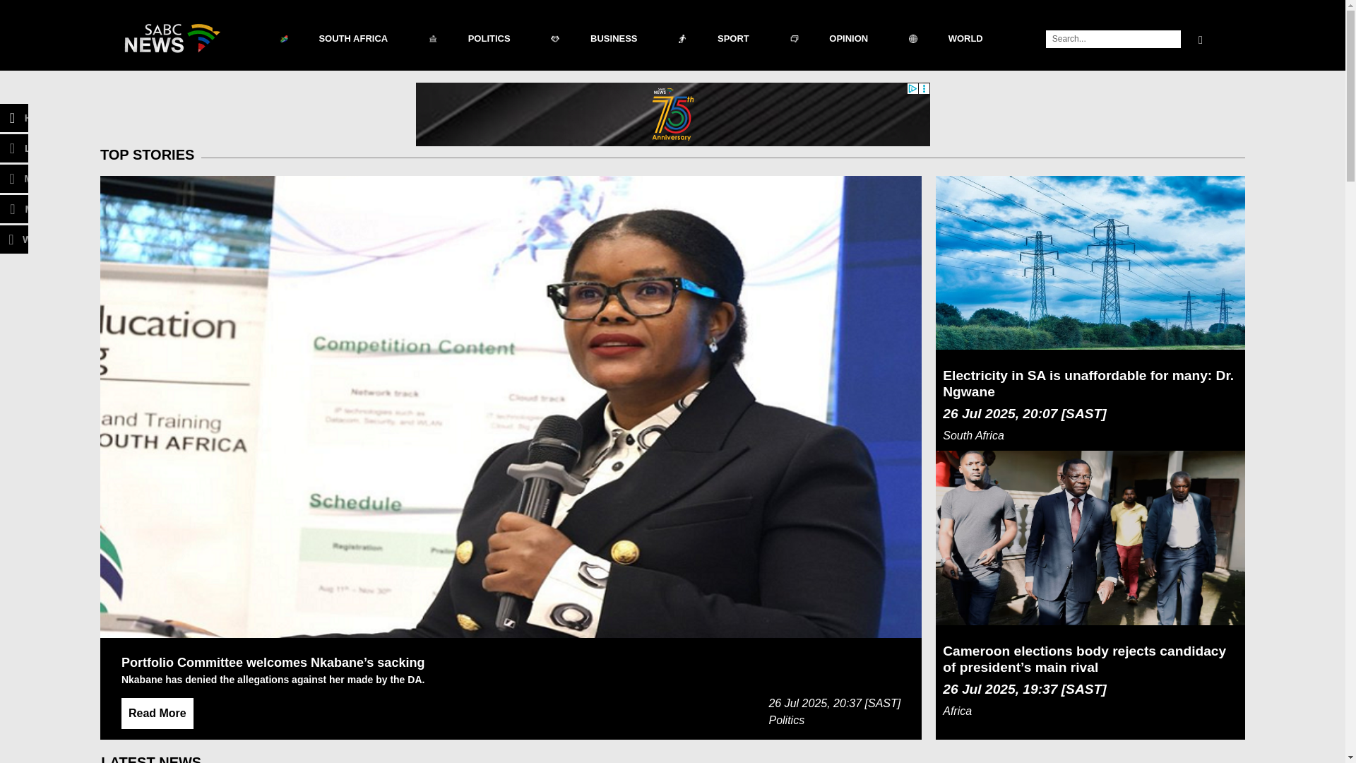 website screenshot of https://sabcnews.com/