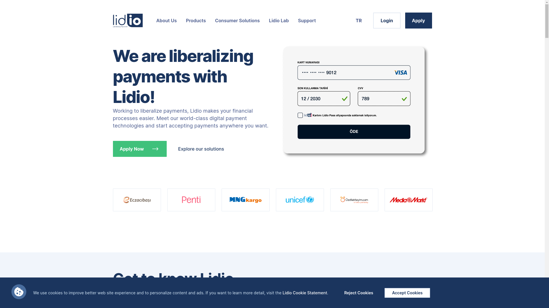 website screenshot of https://www.lidio.com/