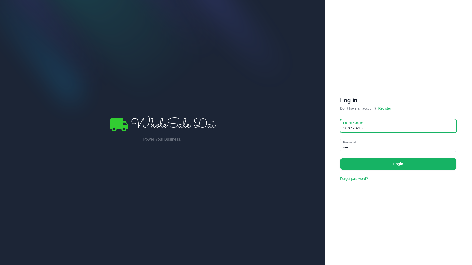 website screenshot of https://dashboard-wholesale-dai.pages.dev/