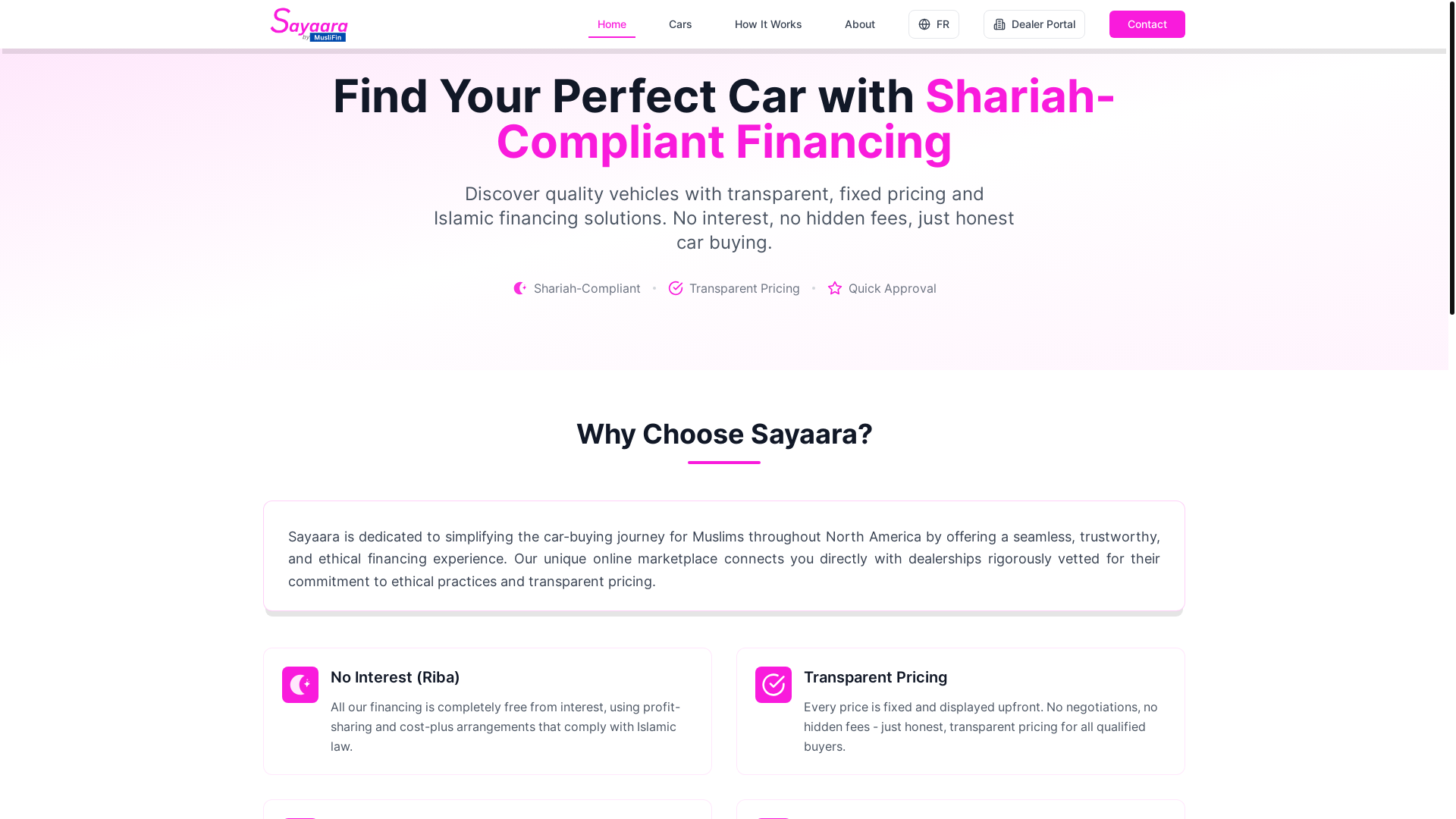 website screenshot of https://sayaara-frontend.pages.dev/