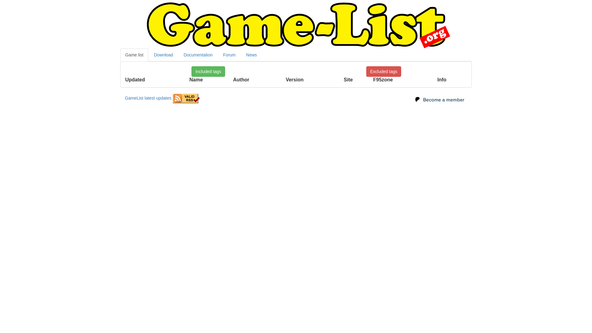 website screenshot of http://gamelist.tidoudoux.com/