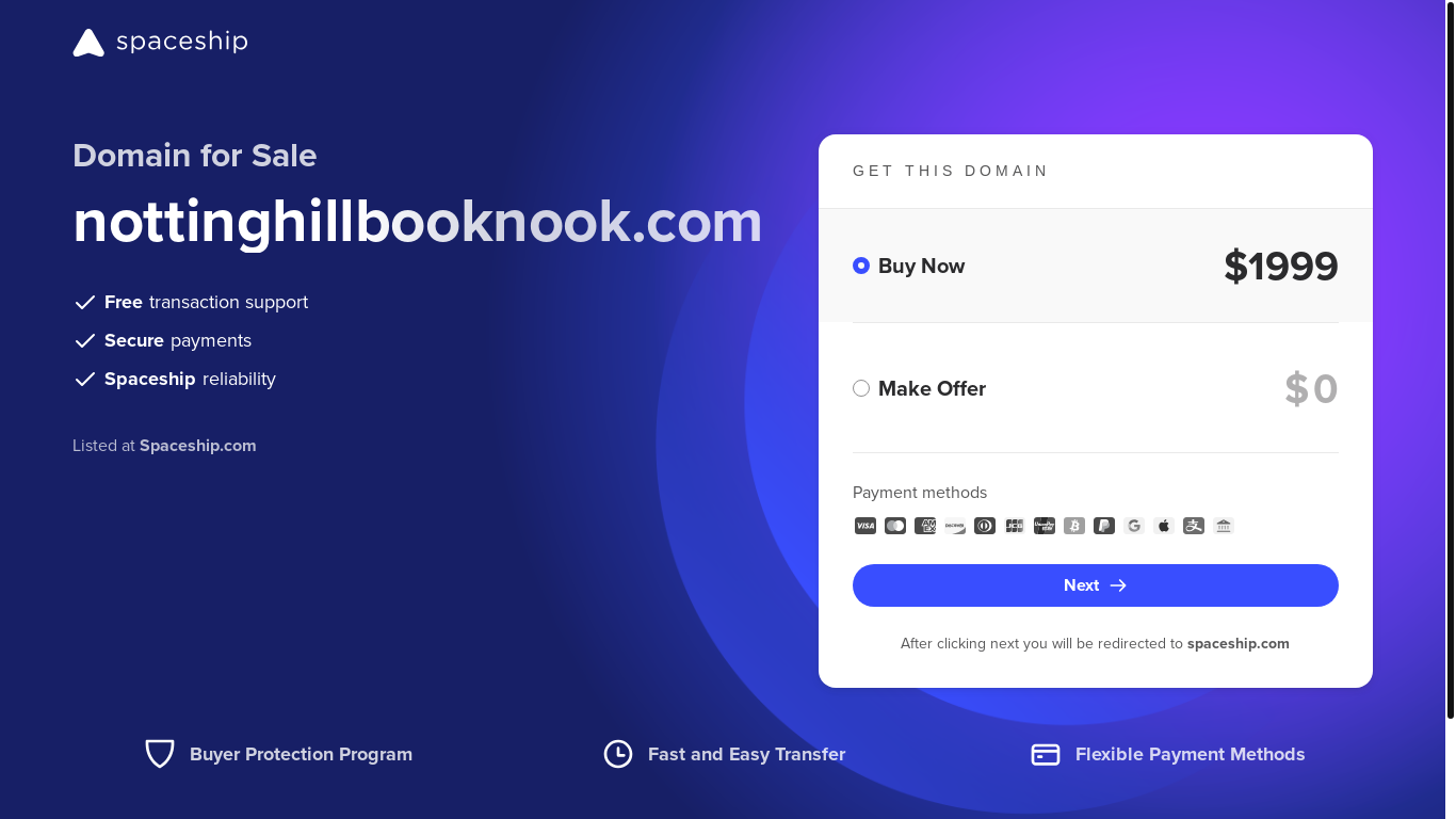 website screenshot of https://nottinghillbooknook.com/