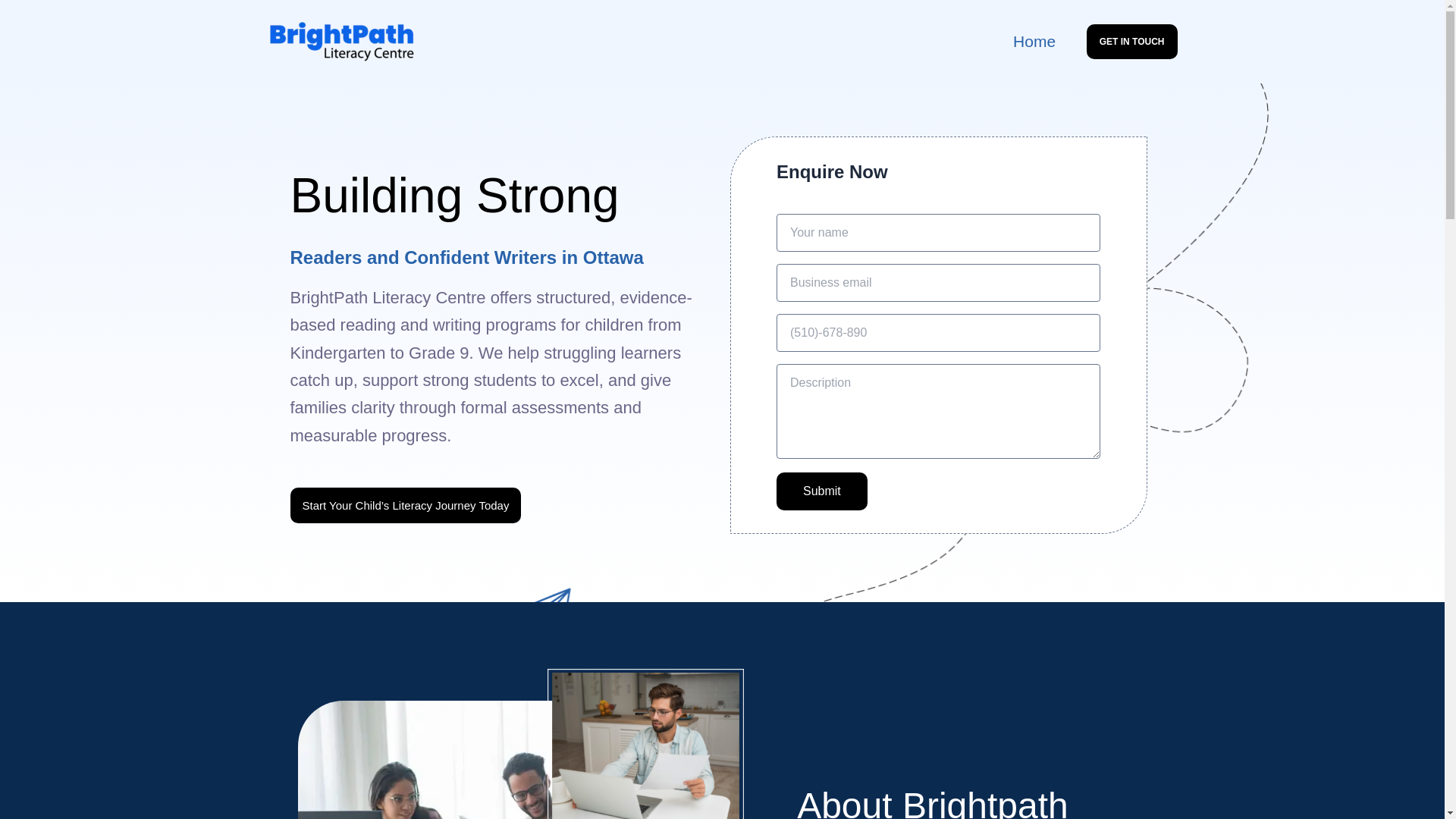 website screenshot of https://brightpathliteracycentre.ca/