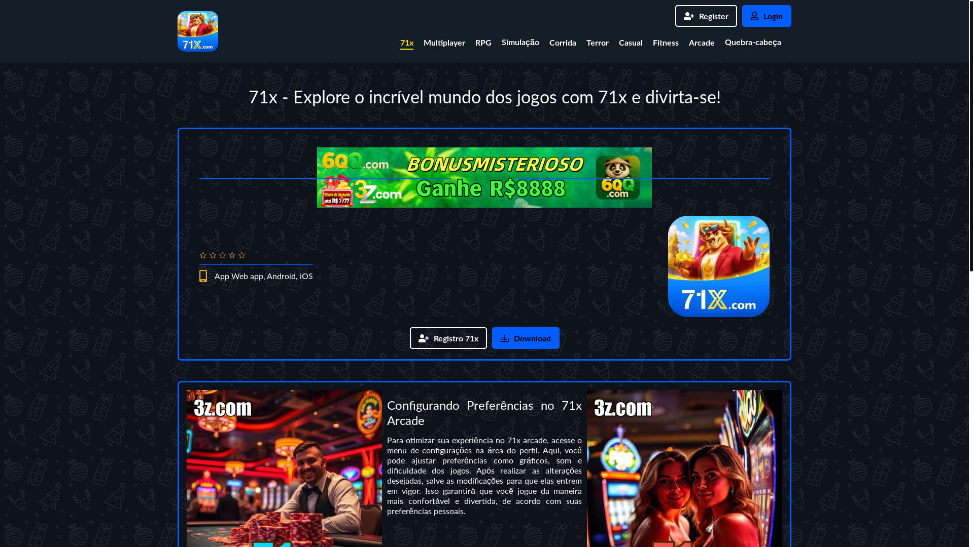 website screenshot of https://71xesports.com/