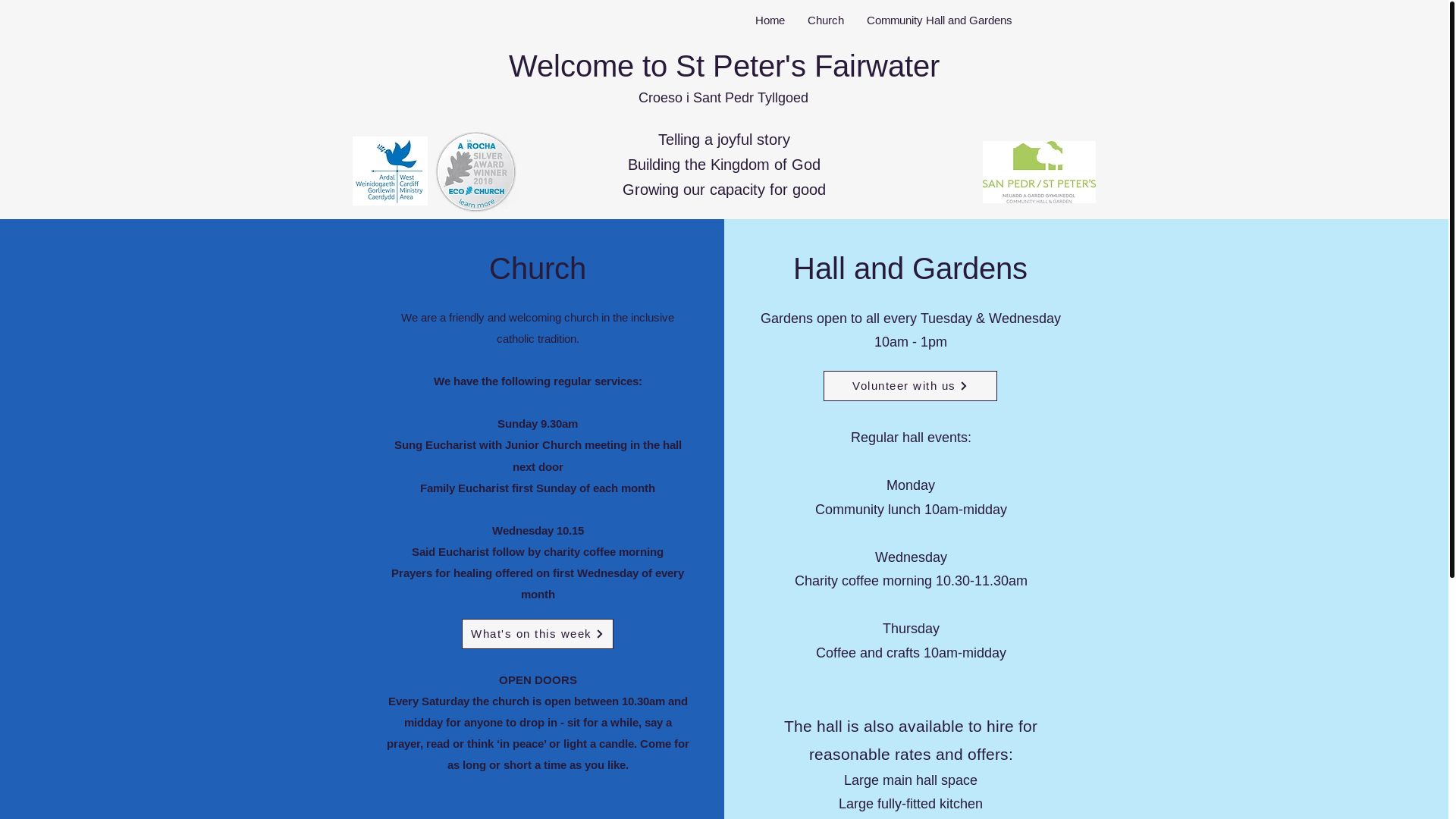 website screenshot of https://saintpetersfairwater.co.uk/
