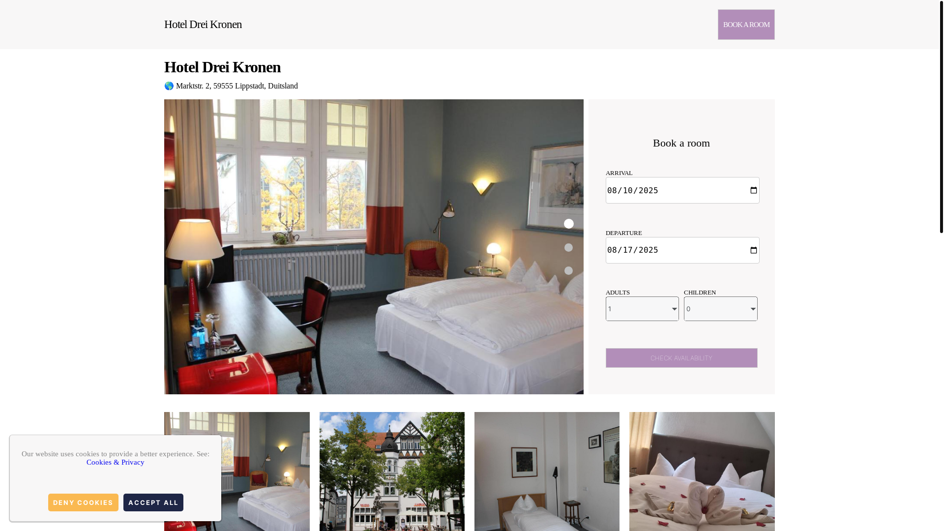 website screenshot of https://hotel-drei-kronen.com.es/