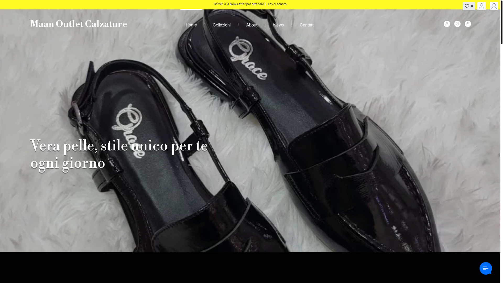 website screenshot of https://maanoutlet.it/