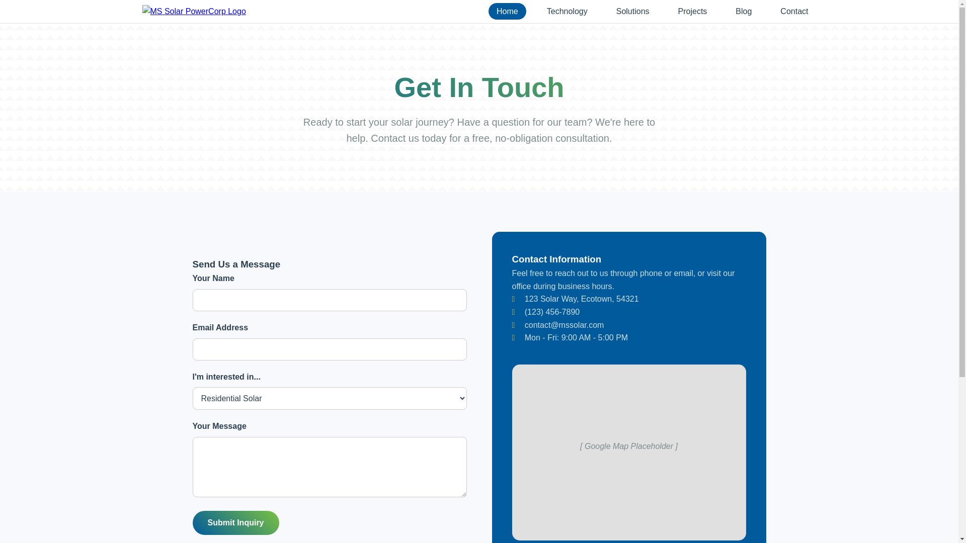 website screenshot of https://mssolarwebsite.pages.dev/