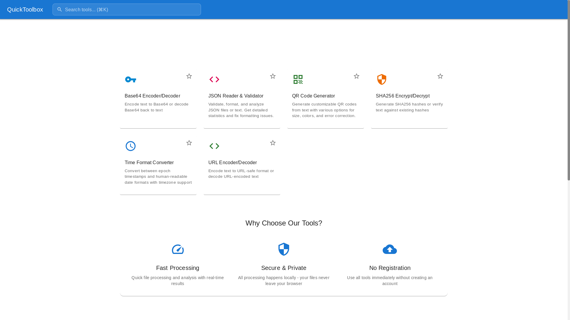 website screenshot of https://quicktoolbox.org/