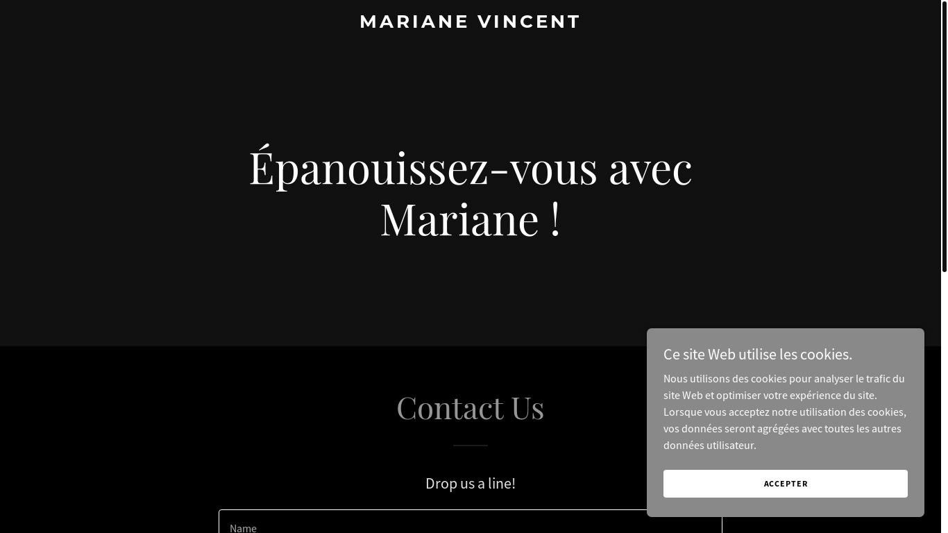 website screenshot of https://marianevincent.com/