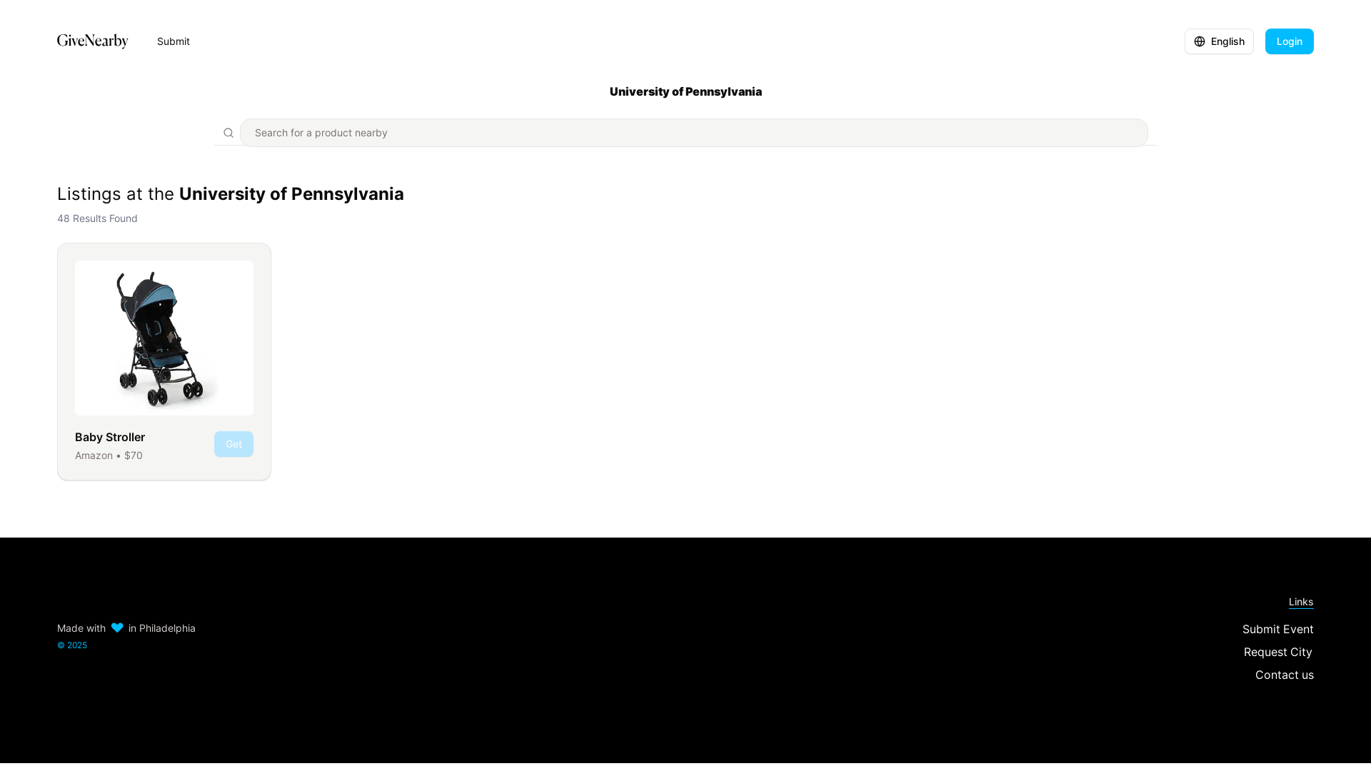 website screenshot of https://givenearby.com/