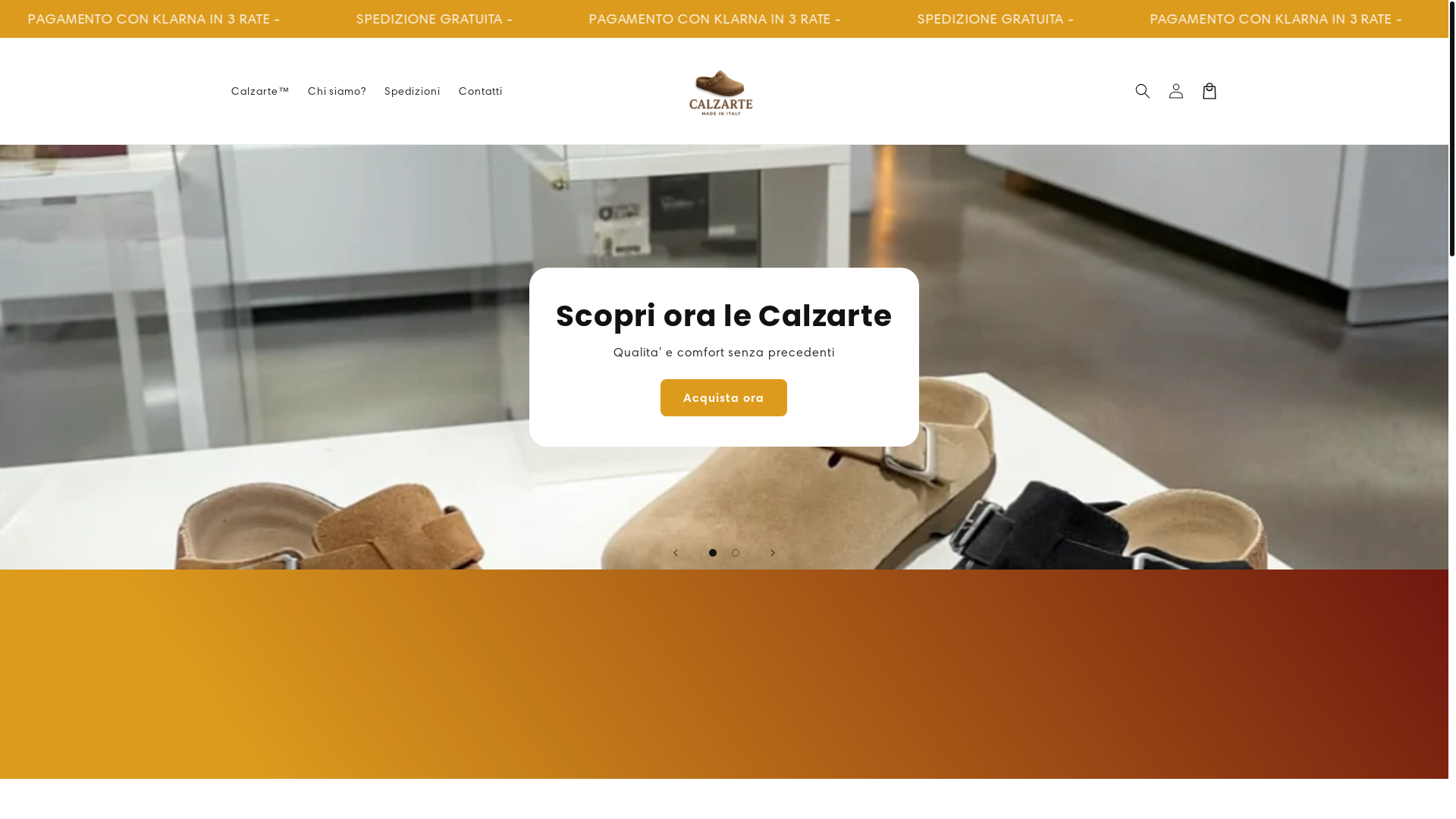 website screenshot of https://calzarte.it/