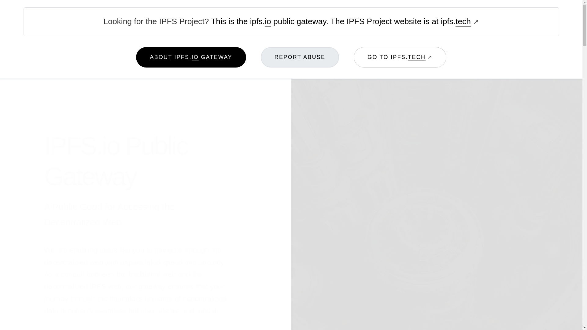 website screenshot of https://ipfs.io/