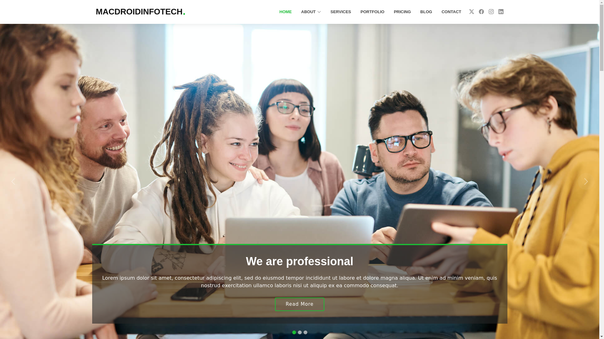 website screenshot of https://macdroidinfotech.com/