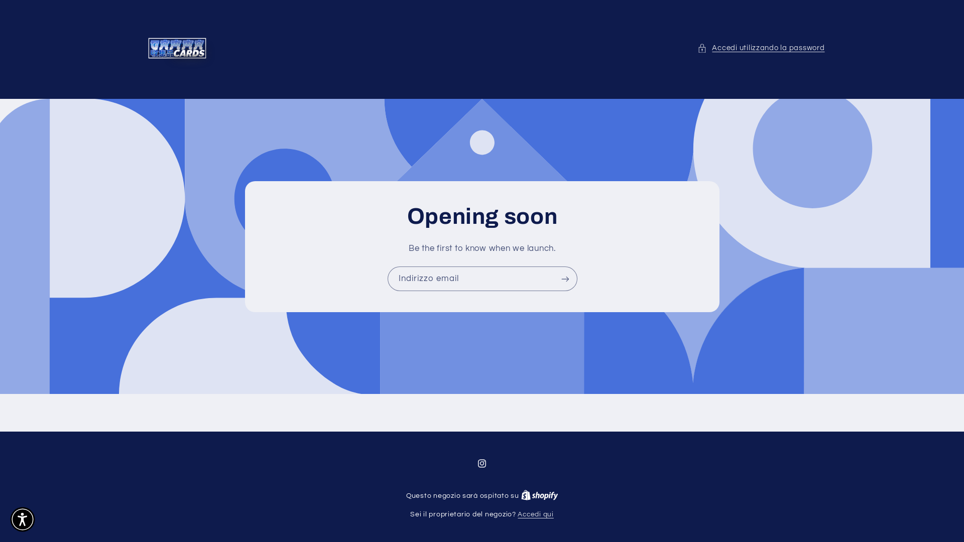 website screenshot of https://gammacards.it/