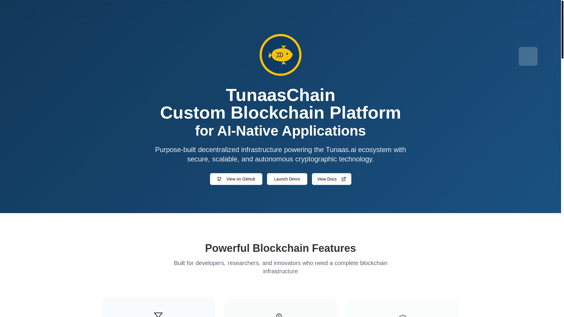 website screenshot of https://tunaaschain.ai/