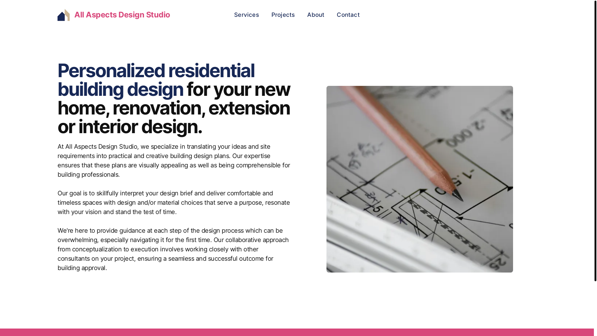 website screenshot of https://allaspectsdesign-astro.pages.dev/