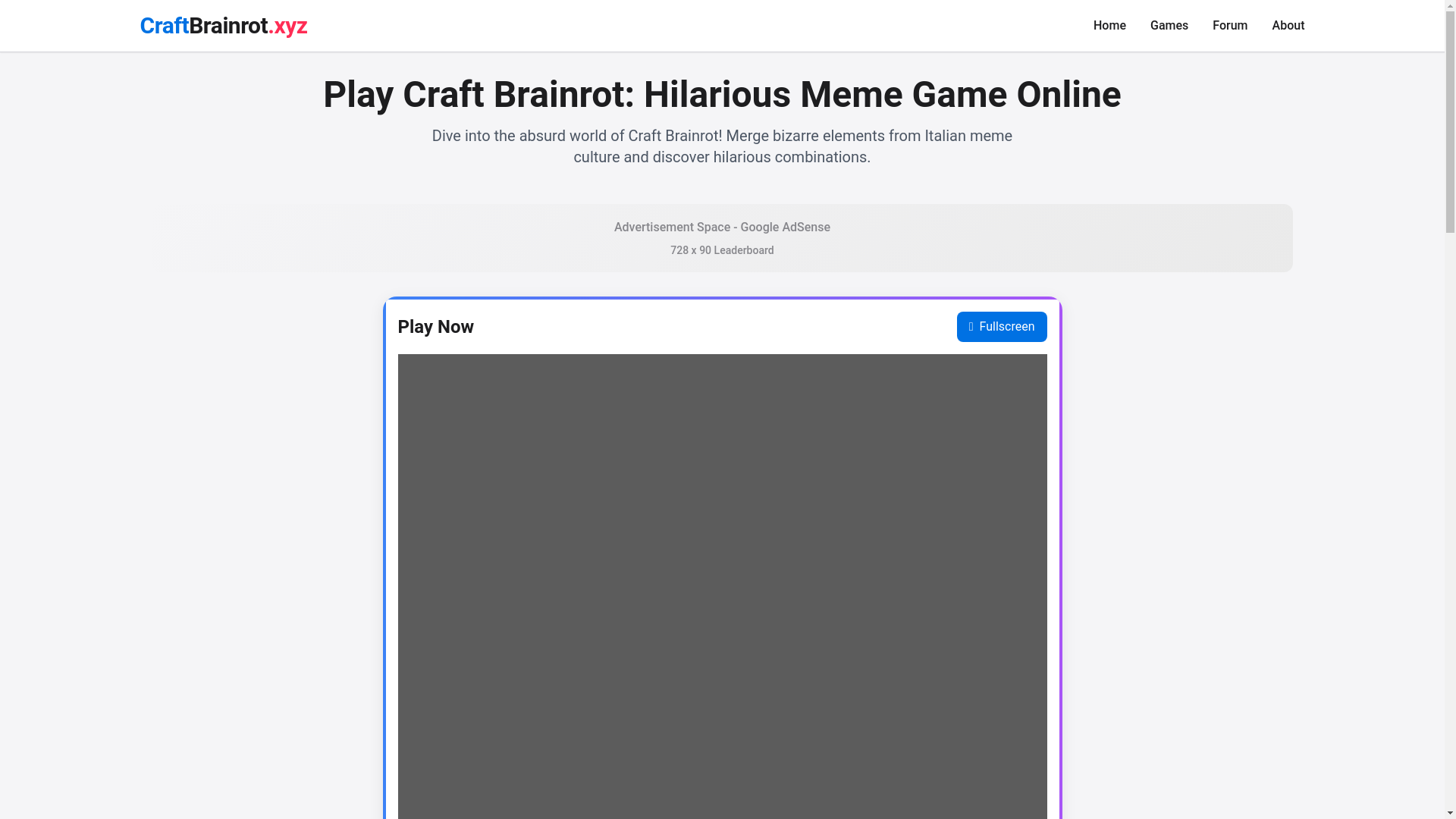 website screenshot of https://craftbrainrot.xyz/