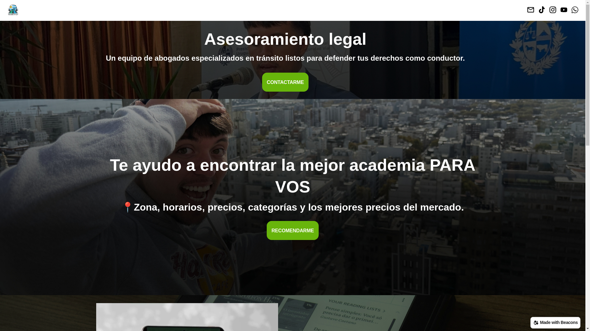website screenshot of https://transitouy.bio/