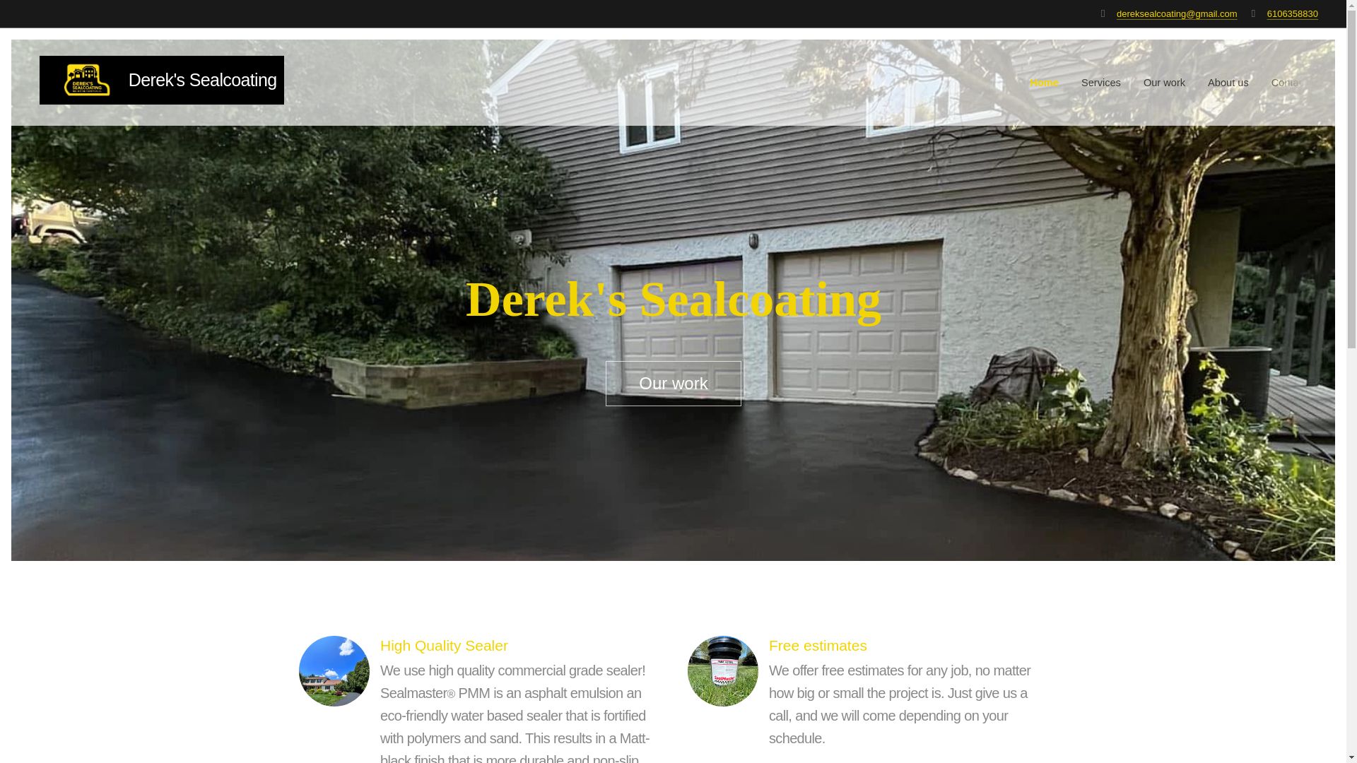 website screenshot of https://dereksealcoating.com/