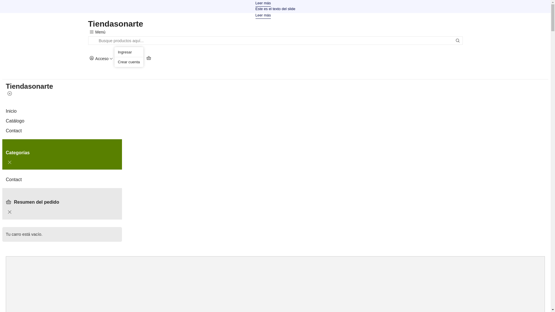 website screenshot of https://tiendasonarte.cl/