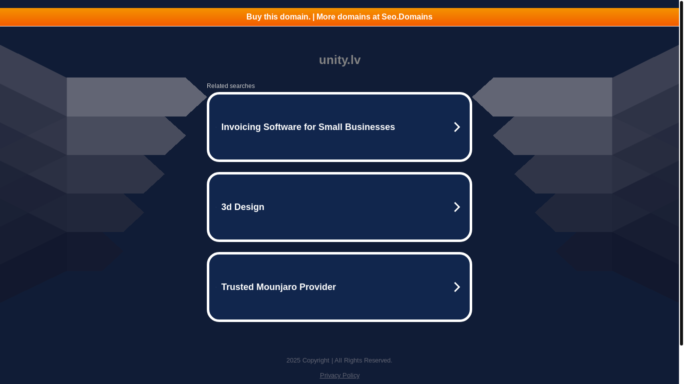 website screenshot of https://postback.unity.lv