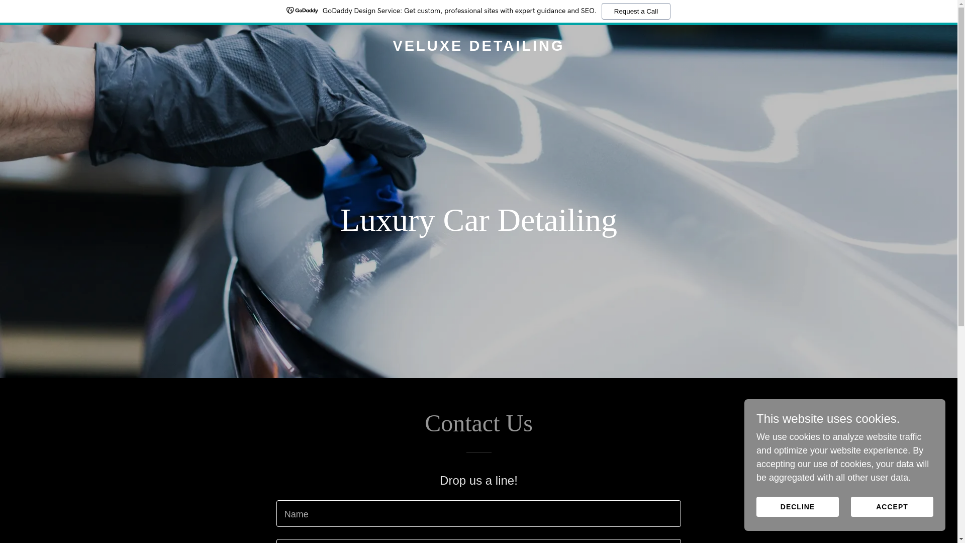 website screenshot of https://veluxedetailing.uk/