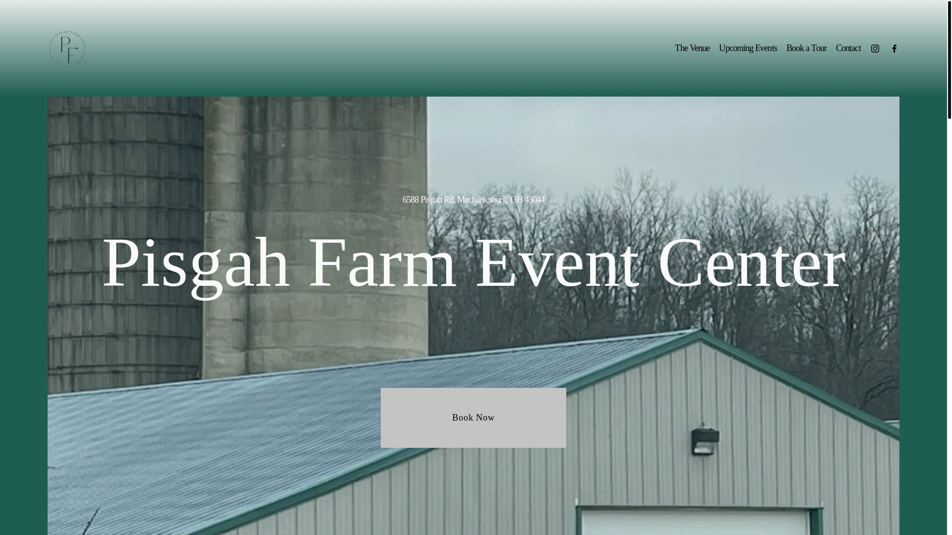 website screenshot of https://pisgahfarmeventcenter.com/