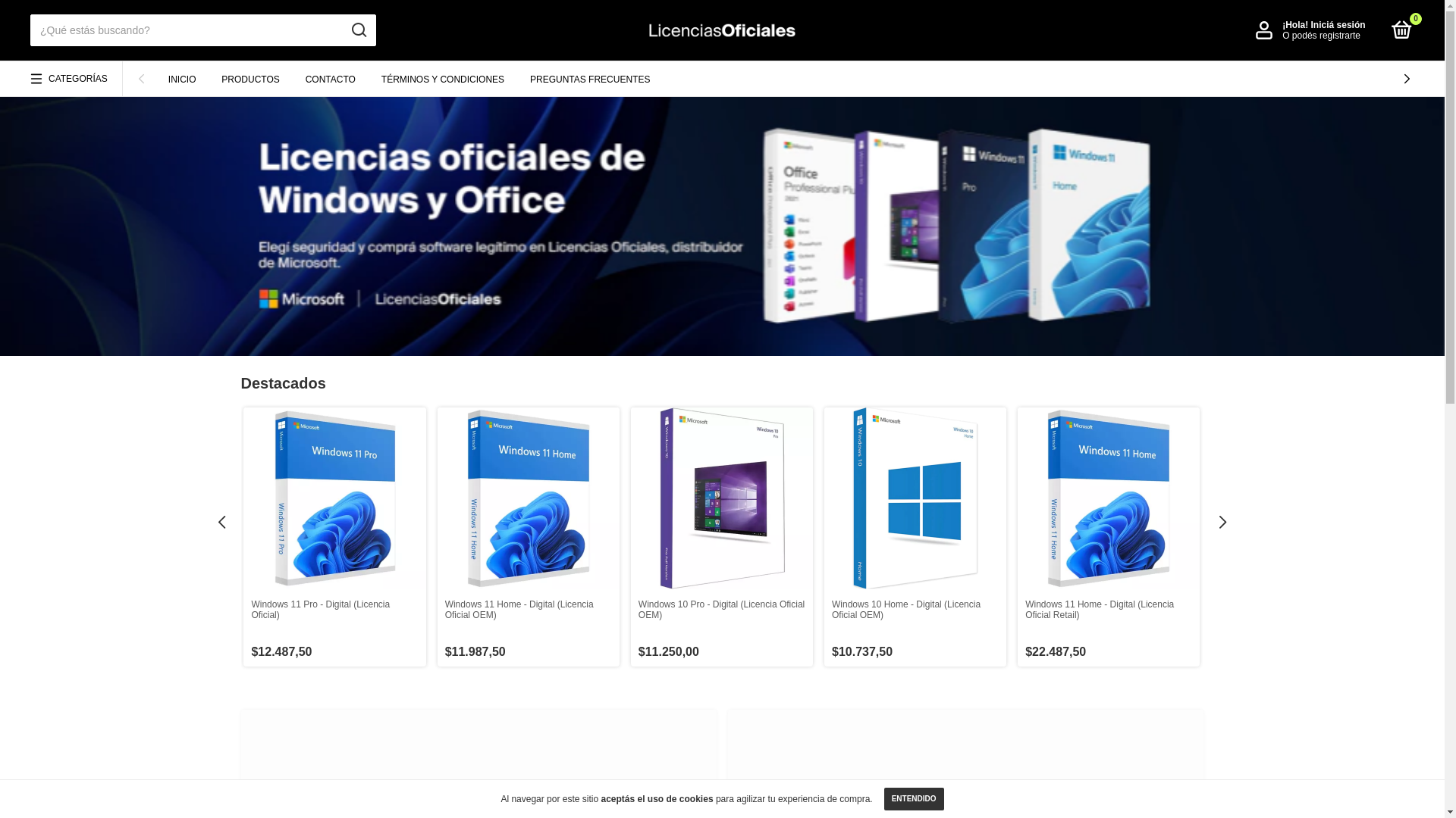 website screenshot of https://licenciasoficiales.com.ar/