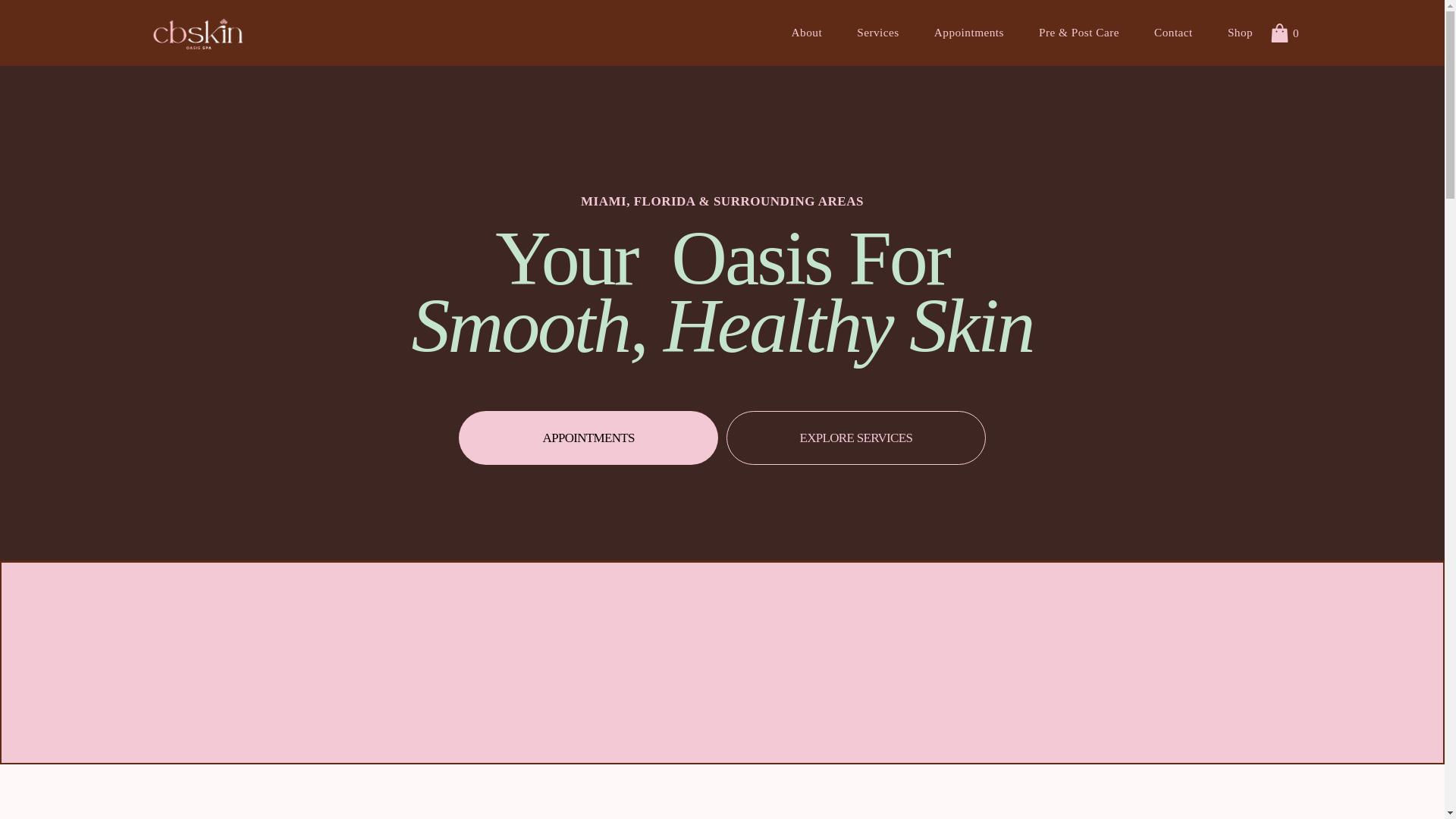 website screenshot of https://cbskinoasisspa.com/