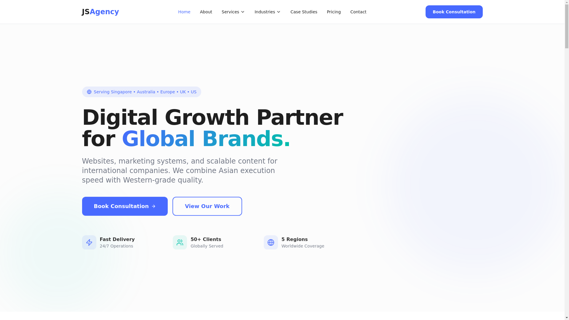 website screenshot of https://jsagency.xyz/