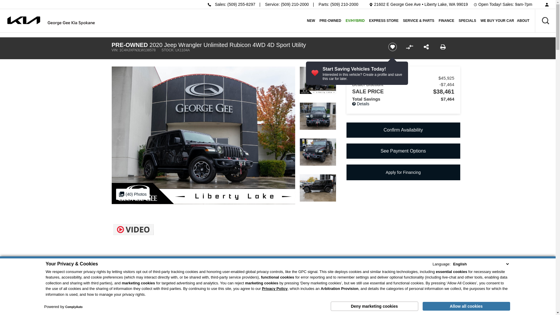 website screenshot of https://www.spokanekia.com/inventory/1C4HJXFN3LW138578/?Used