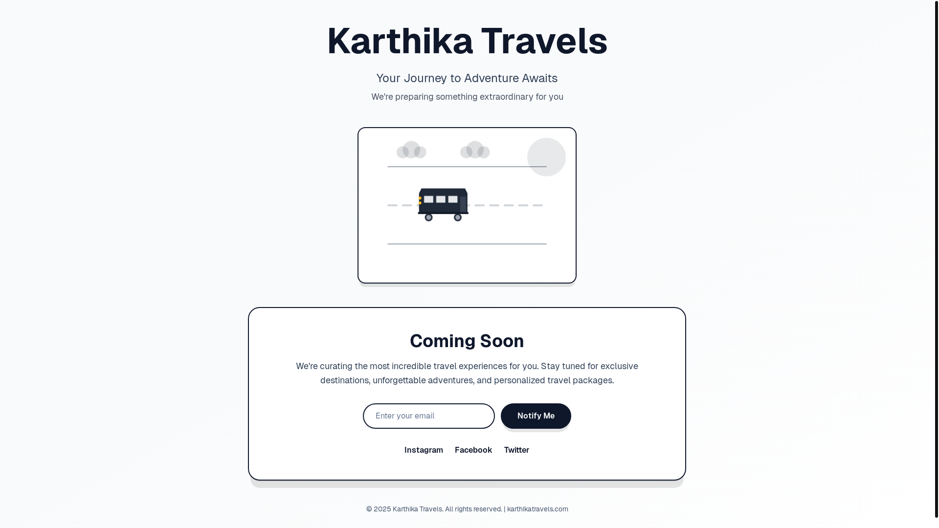 website screenshot of https://karthikatravels.com/