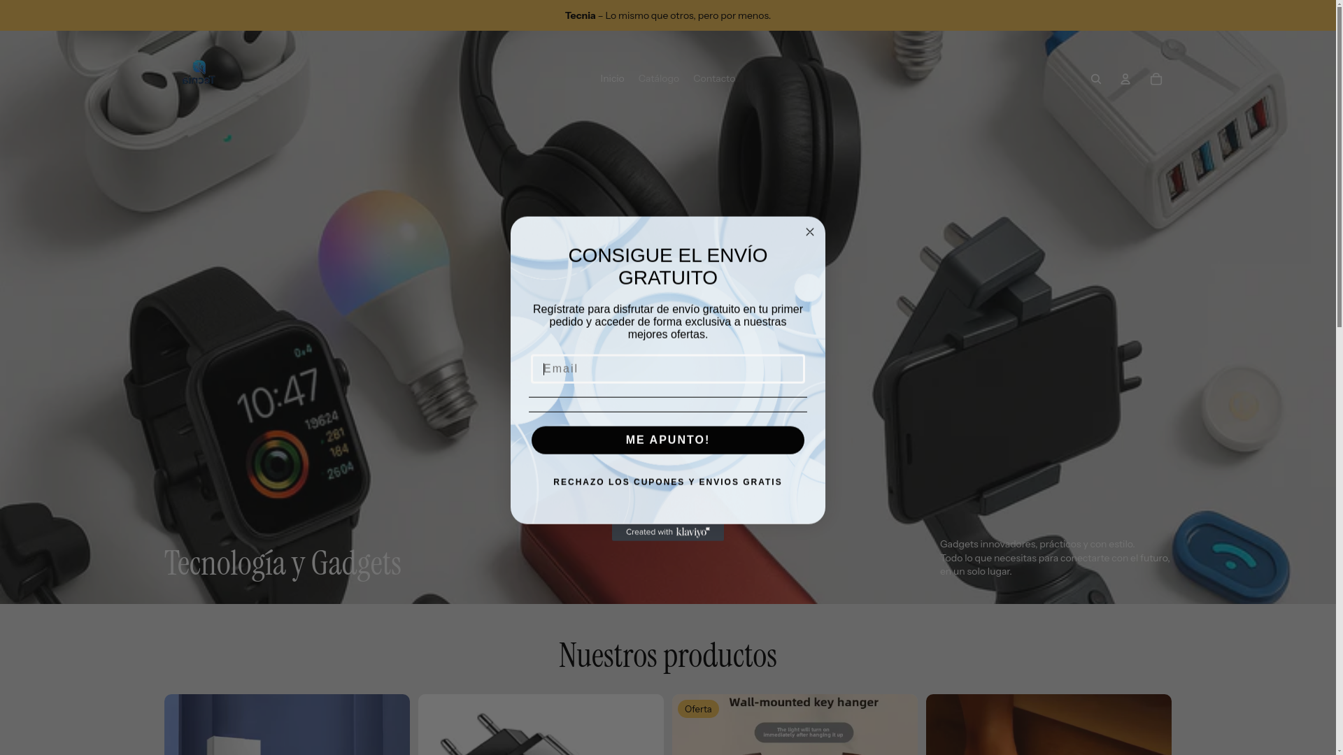 website screenshot of https://tecnia.shop/