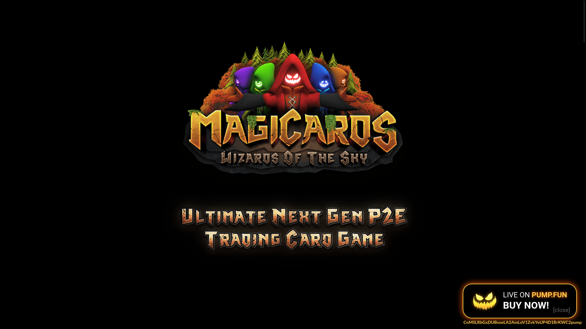 website screenshot of https://magicardsgame.com/