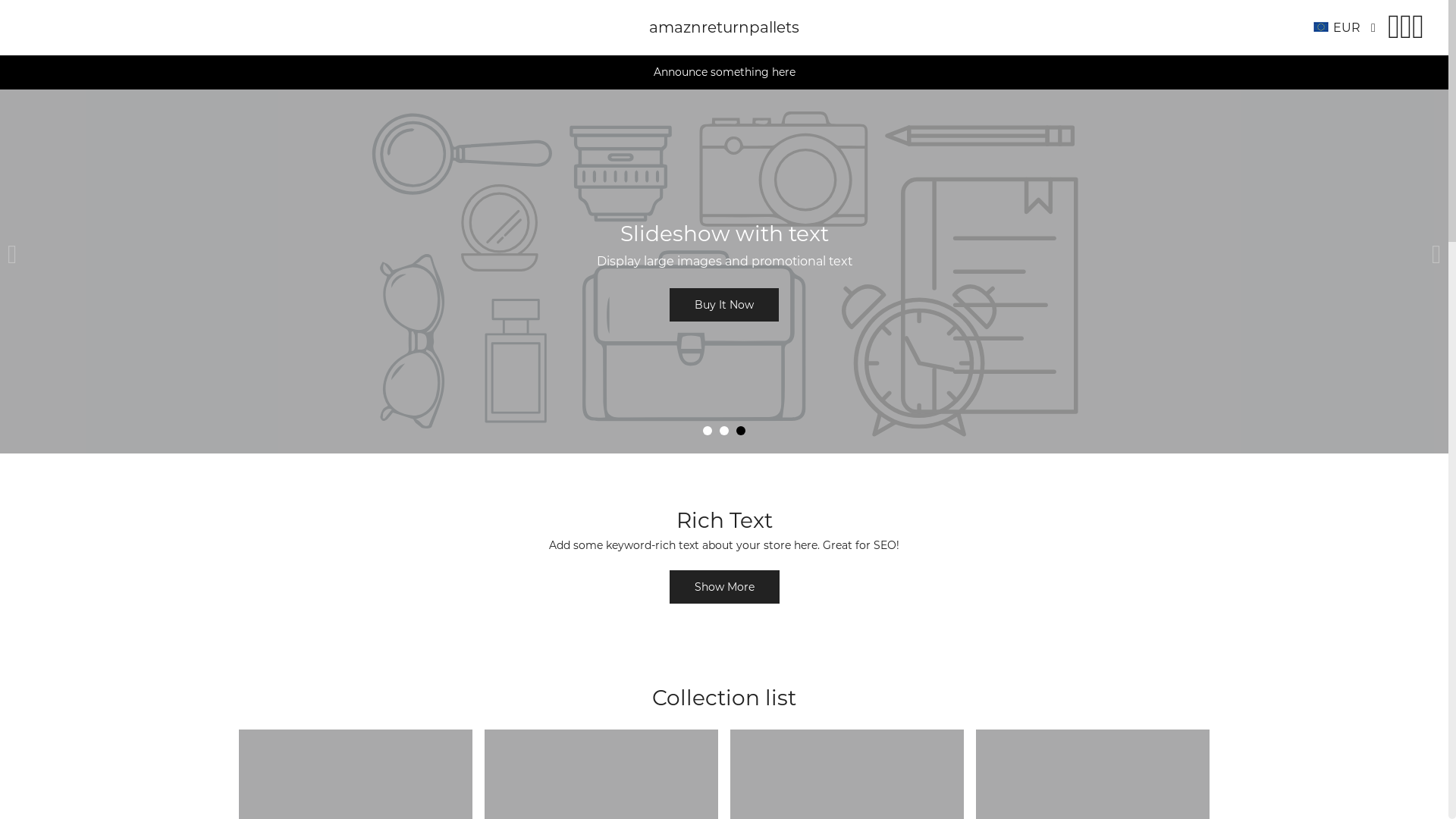 website screenshot of https://amaznreturnpallets.com/
