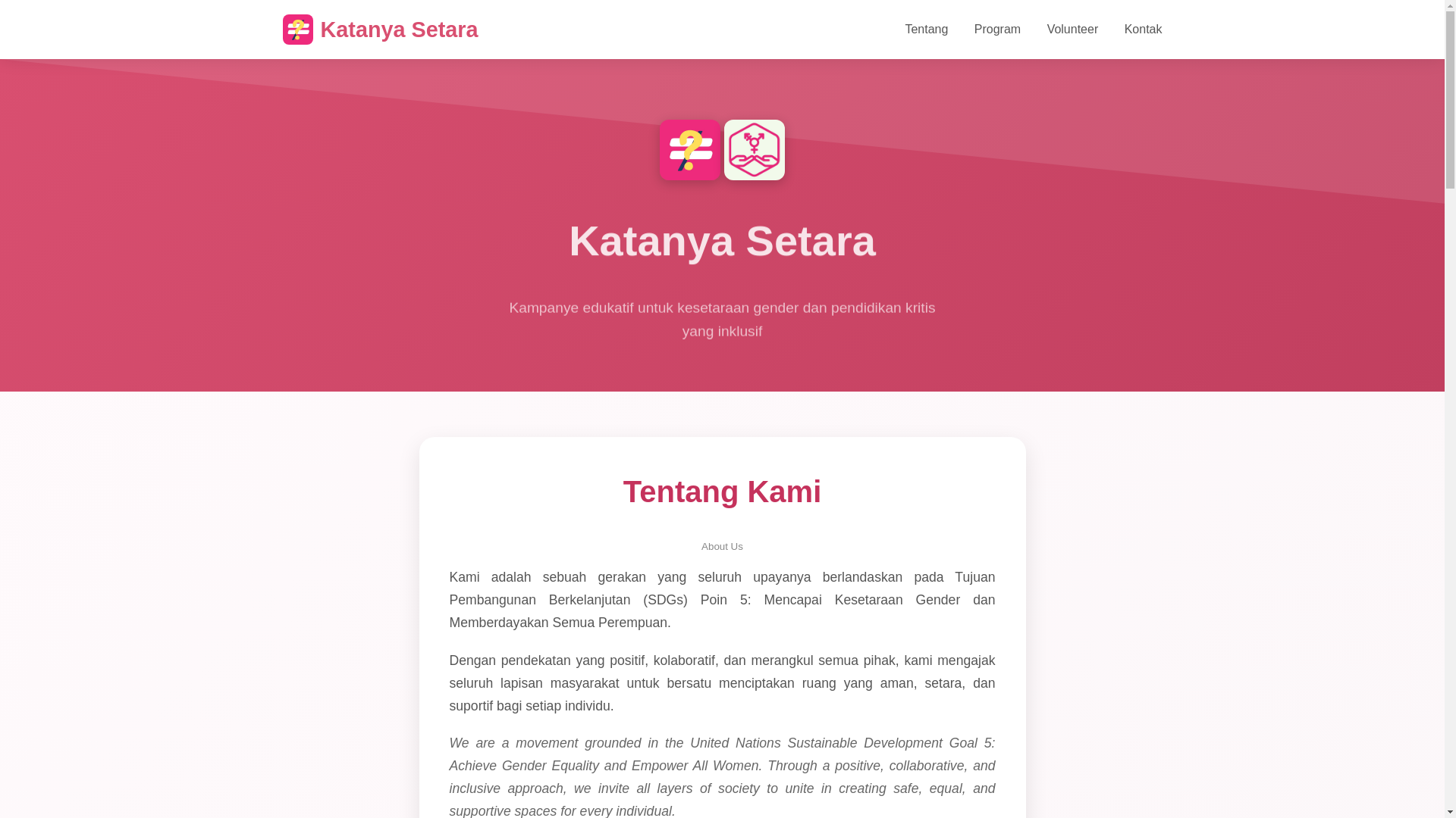 website screenshot of https://katanyasetara.site/