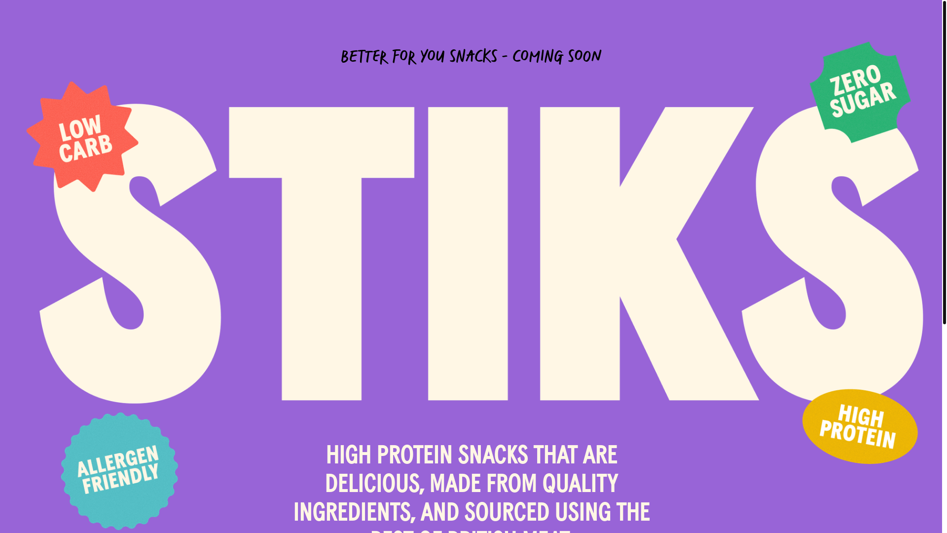 website screenshot of https://stikssnaks.com/