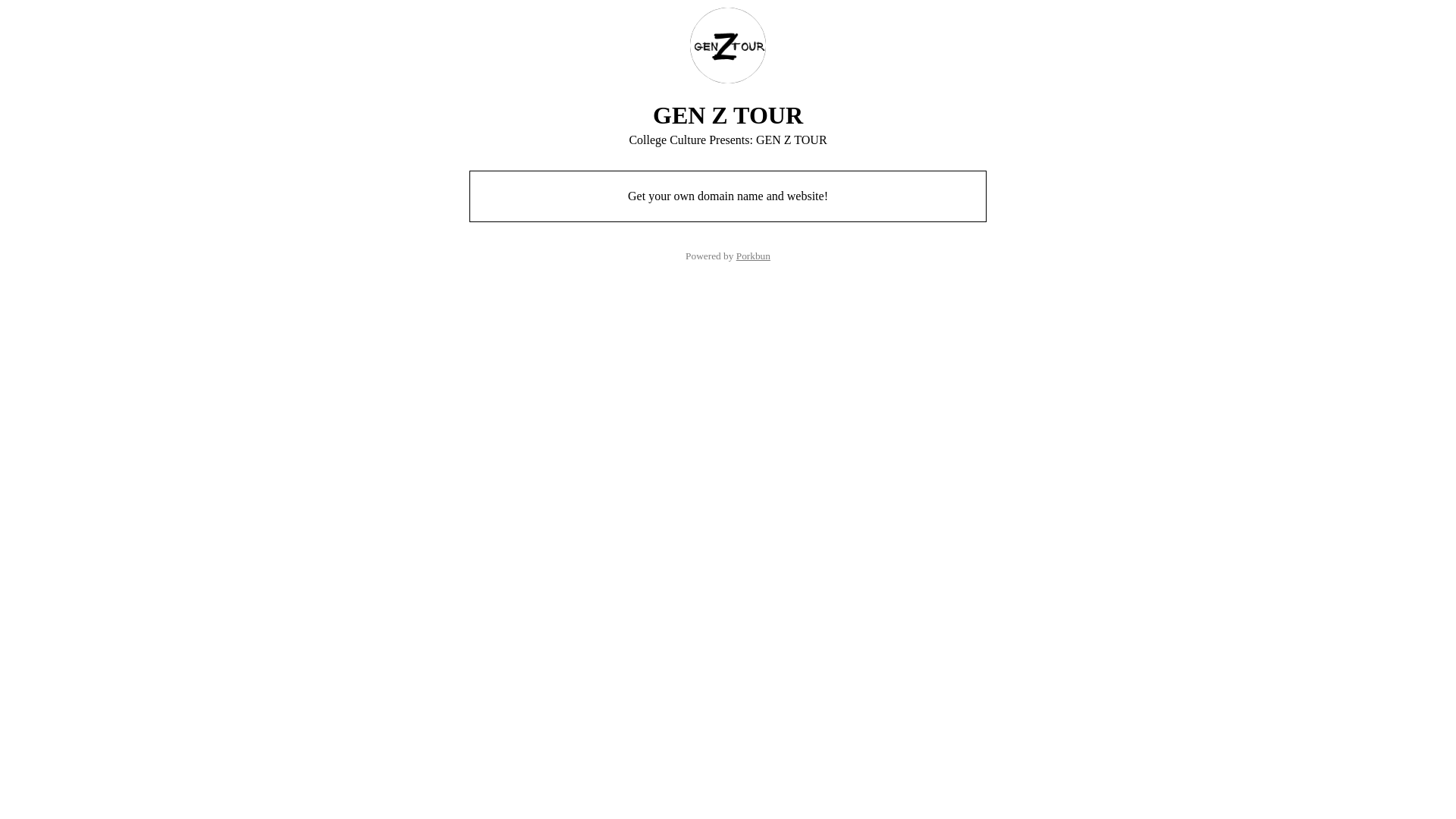 website screenshot of https://genzmusictour.com/